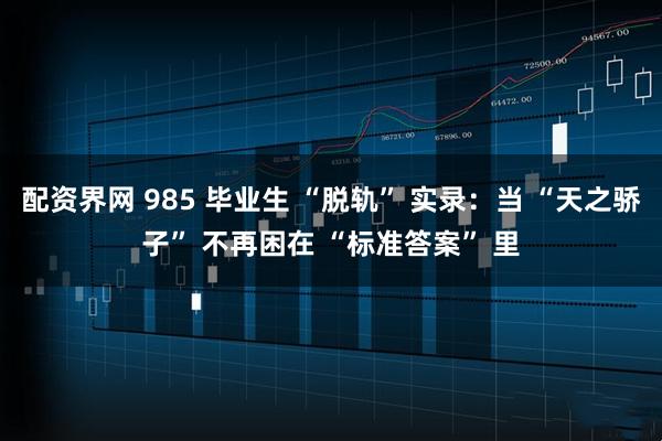 配资界网 985 毕业生 “脱轨” 实录：当 “天之骄子” 不再困在 “标准答案” 里